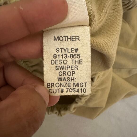 Mother The Swiper Crop Top Bronze Mist Tan Size Small Elastic Band Sleeveless - Picture 7 of 14
